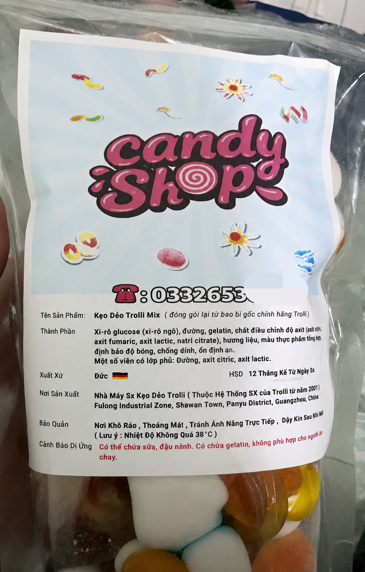 Hình ảnh bao bì sản phẩm PV mua tại Candy&amp;Shop. Ảnh: Quỳnh Mai.&nbsp;