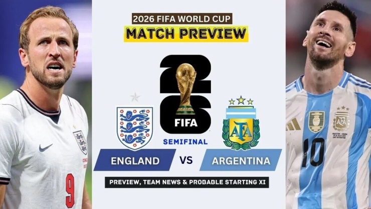 Hình ảnh giới thiệu trận so tài giữa Anh và Argentina trên trang web của FIFA. Ảnh: FIFA
