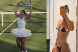 Nữ tay vợt "đẹp nhất Wimbledon" gây sốc khi khoe bức ảnh bikini ở phòng tắm