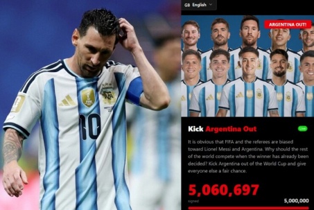 Ngỡ ngàng hơn 5 triệu fan ký tên đòi đuổi Argentina & Messi khỏi World Cup