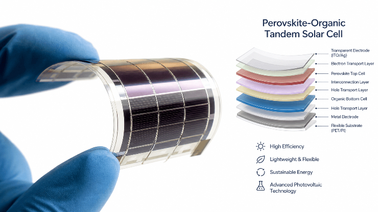 Minh họa pin mặt trời perovskite hữu cơ.