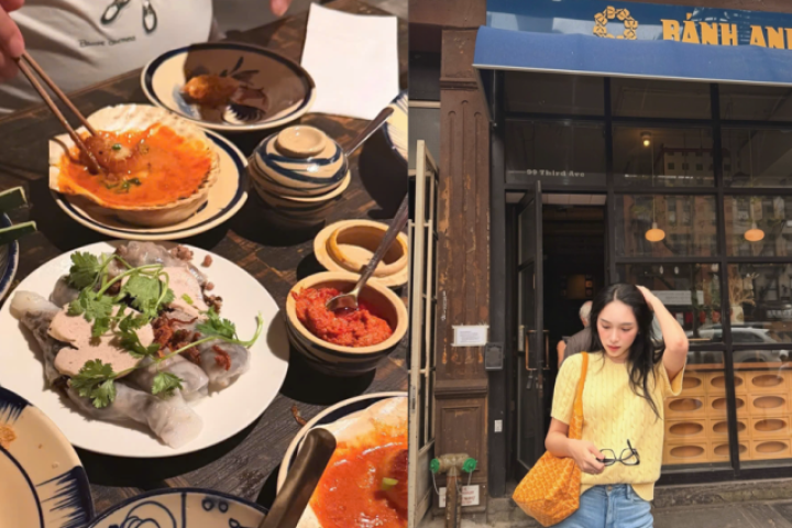 Quán bánh cuốn ở New York 'níu chân' Hoa hậu Hương Giang