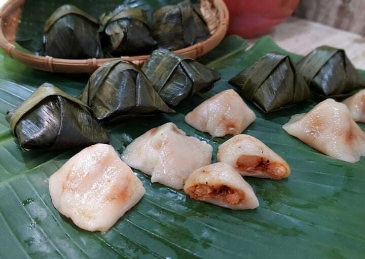 Bánh ít có nhiều biến thể nhưng bánh ít nhân tôm thịt, bánh ít lá gai. (Ảnh: TT)