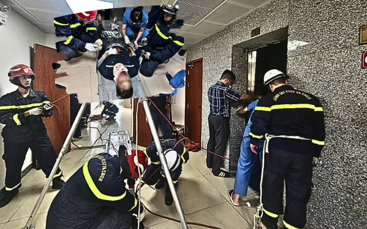 Sau khi nhận tin báo, lực lượng Cảnh sát PCCC&CNCH Công an TP Hà Nội nhanh chóng triển khai cứu nạn, đưa nhân viên bảo trì mắc kẹt dưới giếng thang máy ra ngoài an toàn và bàn giao cho y tế cấp cứu.