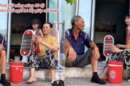 Bé gái hiếu thảo bê nhầm quạt sưởi chăm bà đi làm đồng về khiến dân mạng cười bò