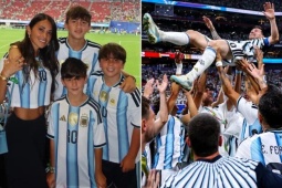 Vợ Messi "bật tung cảm xúc", ăn mừng chồng lần thứ 3 vào chung kết World Cup