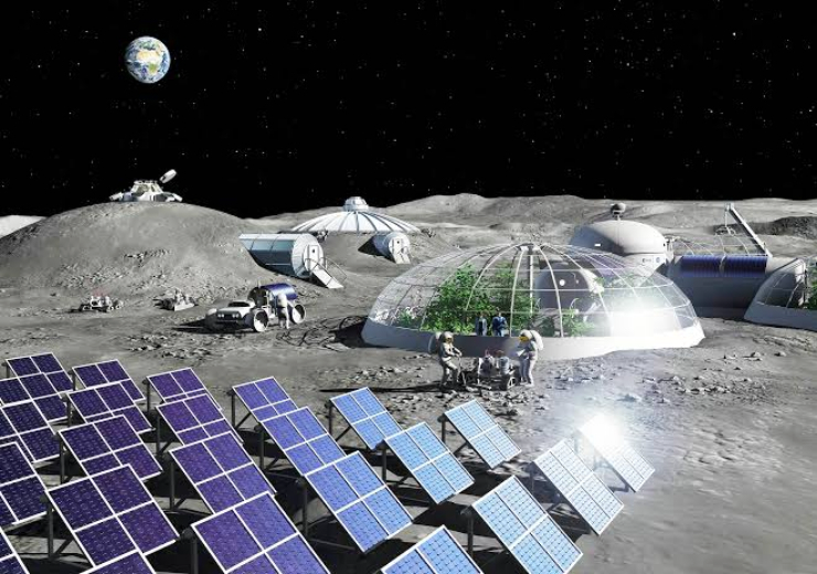Minh họa căn cứ trên Mặt Trăng của NASA.