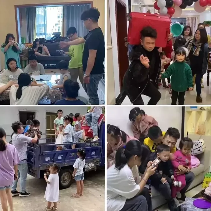 Tính cả các chắt và hai con, anh Cung hiện có 21 con cháu. Ảnh: SCMP