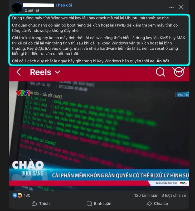 Bài viết chia sẻ thông tin về việc sử dụng Ubuntu cũng không thoát tội cài Windows "lậu".