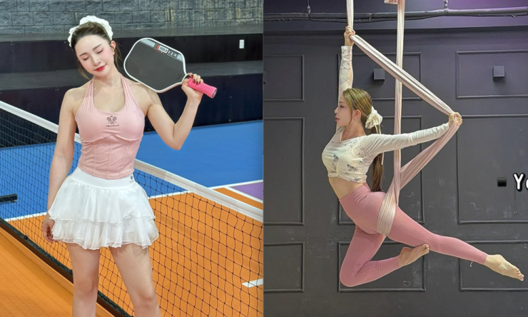 Pickleball giúp đốt cháy calo, tăng sức bền, trong khi yoga bay giúp Quỳnh Nga cải thiện độ dẻo dai, săn chắc cơ bắp, góp phần duy trì vóc dáng thon gọn và cân đối.