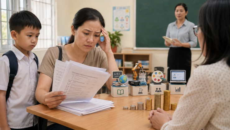 Ngoại ngữ, STEM, AI, kỹ năng sống… liệu là cơ hội học tập hay những khoản phí bổ sung thiếu minh bạch? (Ảnh minh họa: ChatGPT)