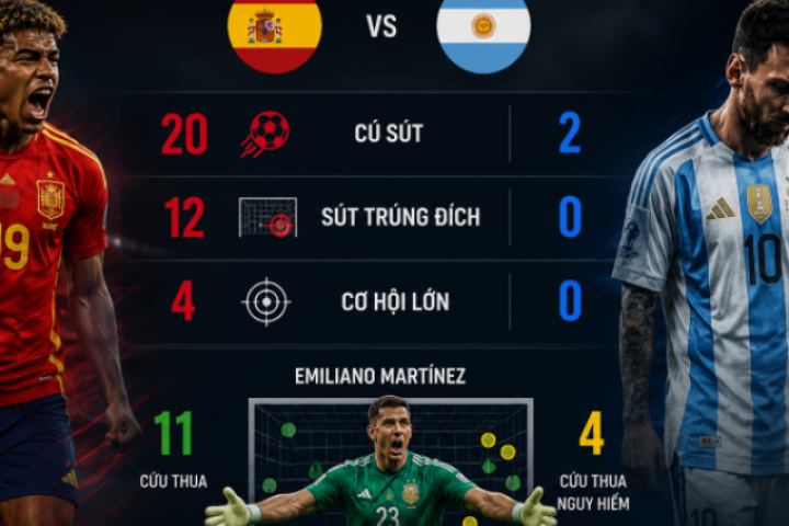 Chung kết World Cup 2026: Nhìn từ con số thống kê, Argentina may mắn không thua nhiều hơn