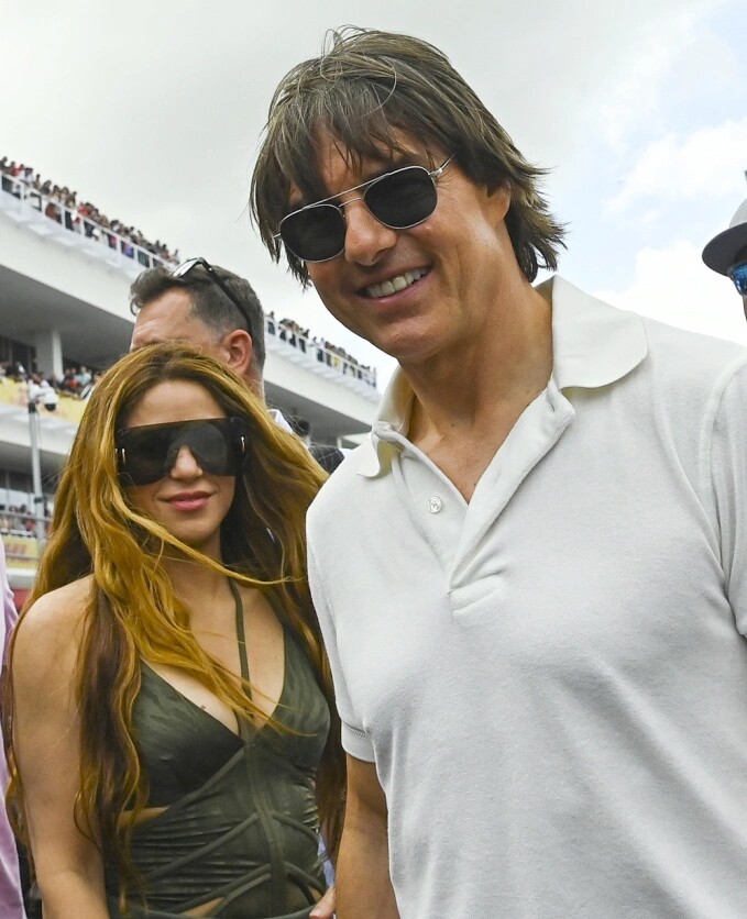 Shakira và Tom Cruise tại giải đua F1 ở Miami, bang Florida tháng 5/2023. Ảnh: AFP