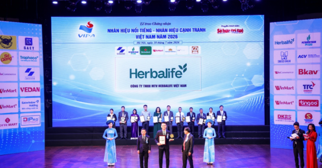 Herbalife Việt Nam được xếp hạng thuộc Top 10 Nhãn Hiệu Nổi Tiếng Việt Nam năm 2026
