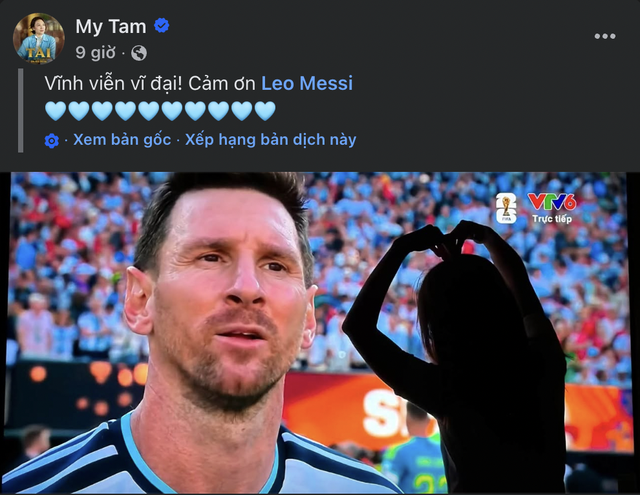 4 chữ ngắn gọn Mỹ Tâm nhắn gửi thần tượng Messi sau chung kết World Cup 2026 - 1