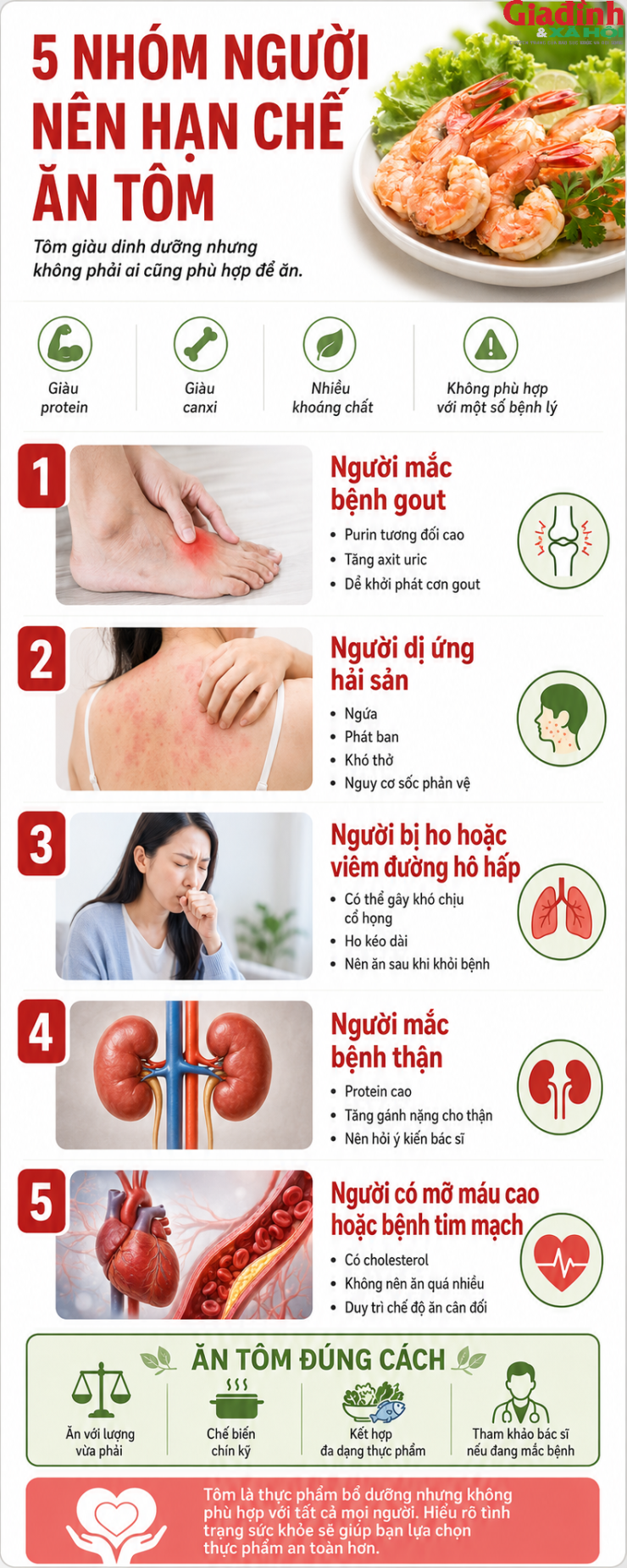Không phải ai cũng nên ăn tôm: 5 nhóm người cần hạn chế để tránh ảnh hưởng sức khỏe