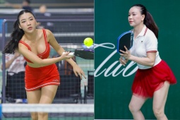 Người đẹp Trà Ngọc Hằng vén váy thi đấu, dàn hot girl khuấy đảo giải pickleball có Quang Dương
