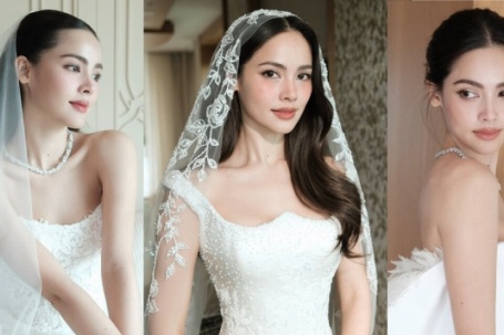 4 đầm tôn vóc 'mỹ nhân đẹp nhất Thái Lan' trong ngày cưới