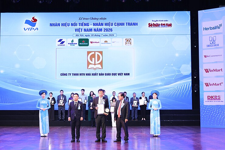 Nhà xuất bản Giáo dục Việt Nam vinh dự đạt chứng nhận "Top 20 Nhãn hiệu nổi tiếng Việt Nam năm 2026"