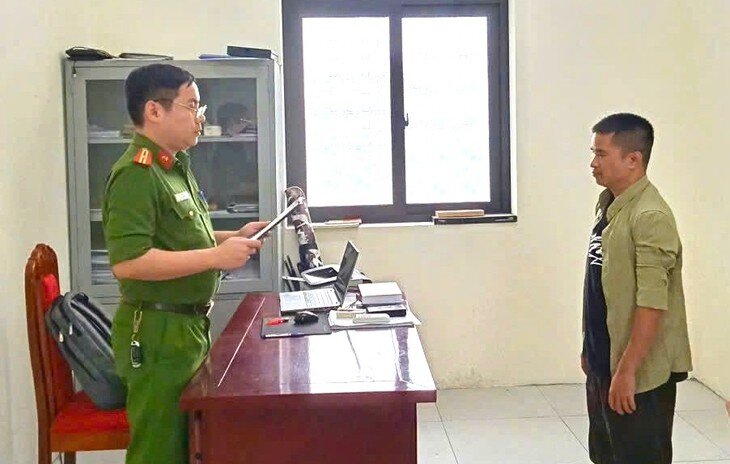 Đối tượng Sái Văn Dũng tại cơ quan Công an. Ảnh: Cơ quan Công an.