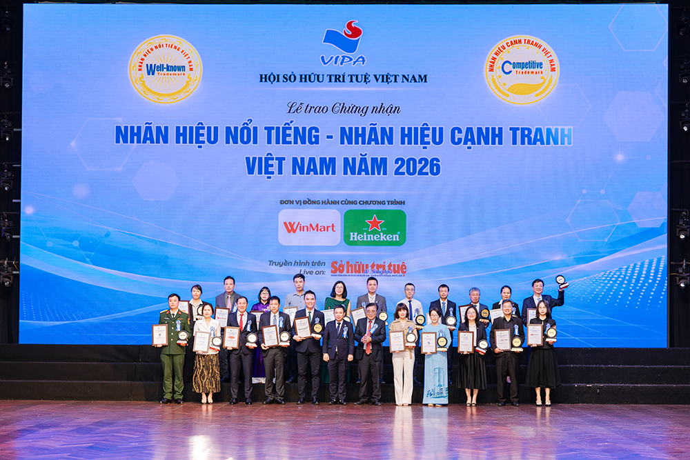 Lễ trao chứng nhận Nhãn hiệu nổi tiếng – Nhãn hiệu cạnh tranh Việt Nam năm 2026