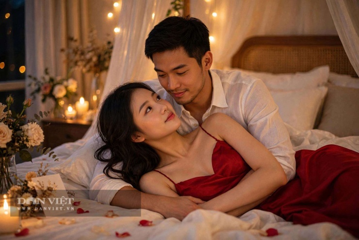 Đêm tân hôn, vợ chồng tôi cùng ngồi bên cửa sổ, vòng tay ôm nhau uống cạn ly rượu vang.