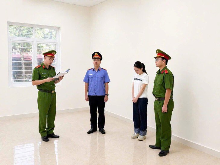 Phạm Thị Huyền bị khởi tố. Ảnh: Công an tỉnh Bắc Ninh.