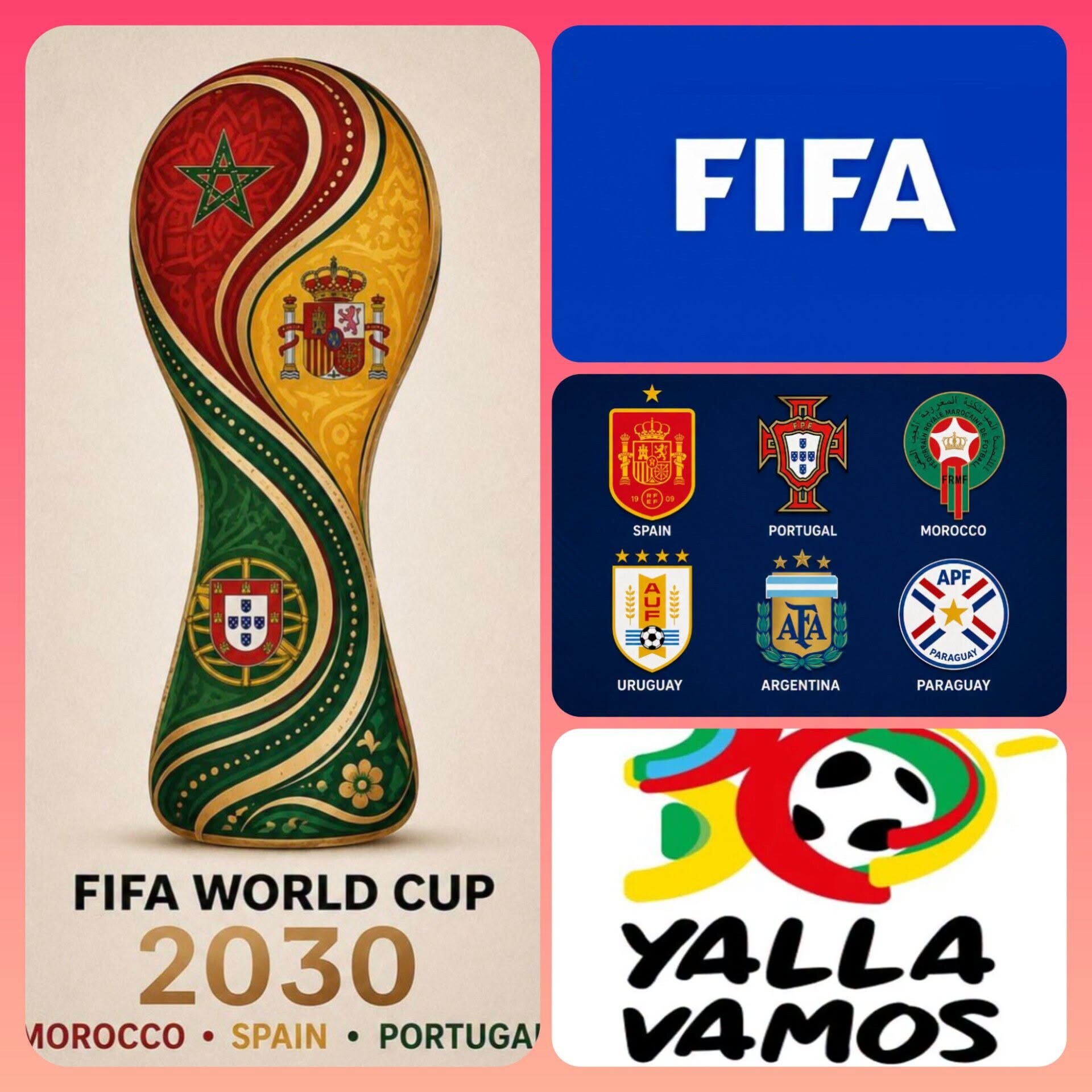 World Cup 2030 sớm gây chú ý khi có tới 6 nước đăng cai trong đó 3 nước đăng cai chính và 3 nước đăng cai 1 trận mang tính kỷ niệm