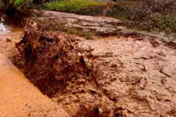 Sau tiếng động lớn từ lòng đất, giếng khoan ở Gia Lai phun trào khí và nước