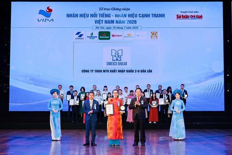 Simexco Daklak được vinh danh Top 10 Nhãn hiệu nổi tiếng Việt Nam