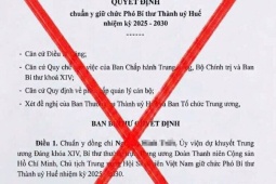 Huế cảnh báo văn bản giả mạo về chuẩn y Phó Bí thư Thành ủy