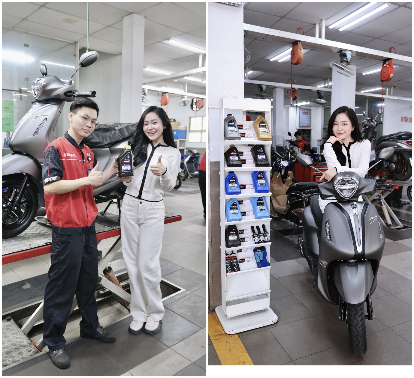 Khách hàng hào hứng khi trải nghiệm dịch vụ tại Yamaha Town