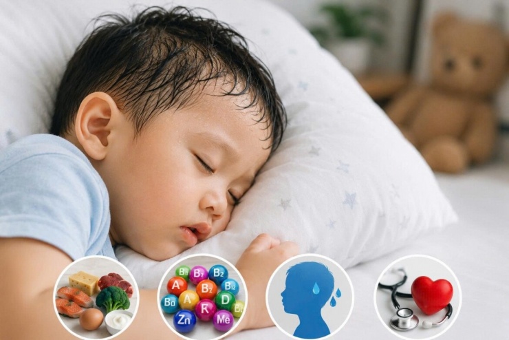 Ra nhiều mồ hôi ở đầu khi ngủ là hiện tượng thường gặp ở trẻ nhỏ