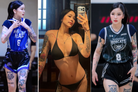 Mỹ nhân lai xăm trổ kín người vẫn đẹp nao lòng, chơi bóng rổ như siêu sao