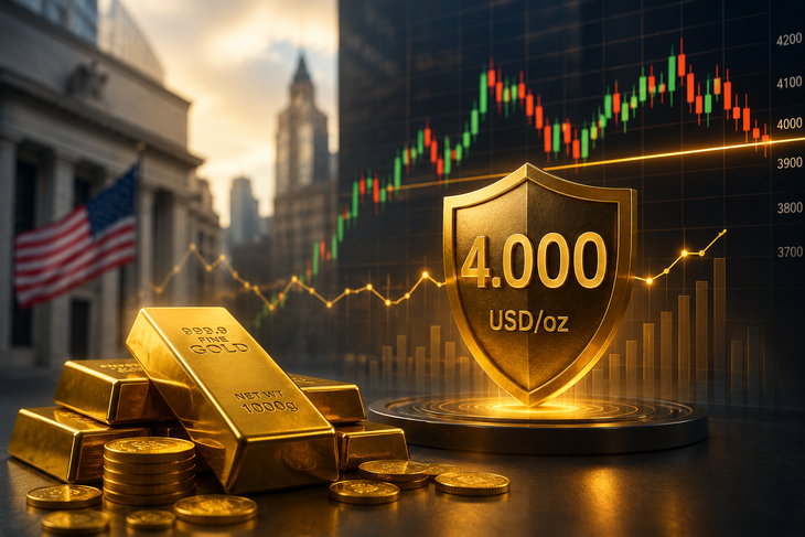 Giá vàng thế giới sáng 28/7 giữ vững mức 4.000 USD. (Ảnh: AI).