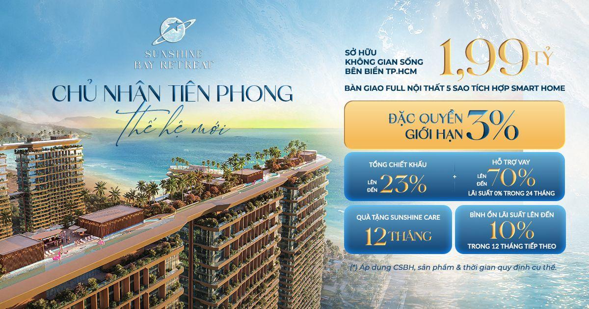 Chính sách bán hàng đặc quyền dành cho "Chủ nhân Tiên phong", với mức sở hữu từ 1,99 tỷ đồng cùng loạt ưu đãi về chiết khấu, hỗ trợ vay và bình ổn lãi suất.