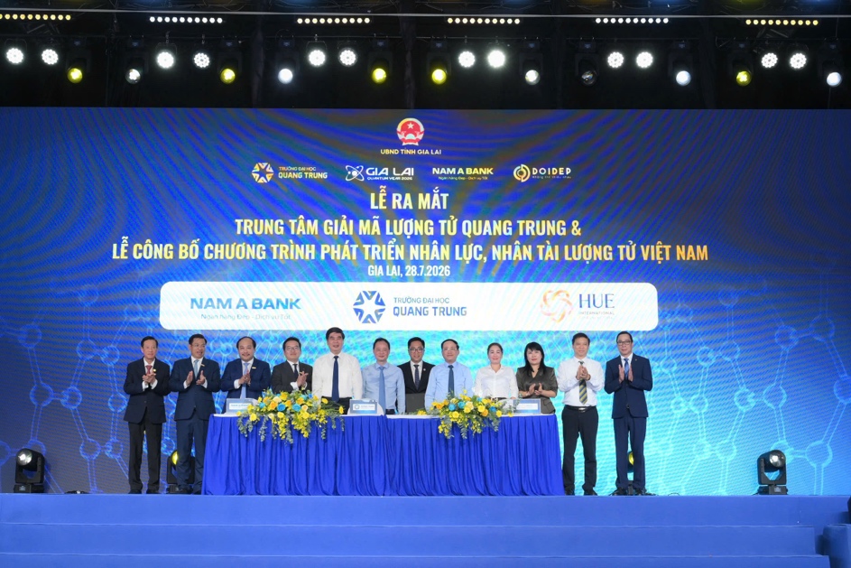 Đại học Quang Trung ký kết hợp tác trong lĩnh vực lượng tử cùng các đối tác trong nước và quốc tế.