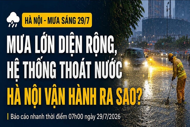 Mưa lớn diện rộng, hệ thống thoát nước Hà Nội vận hành ra sao?