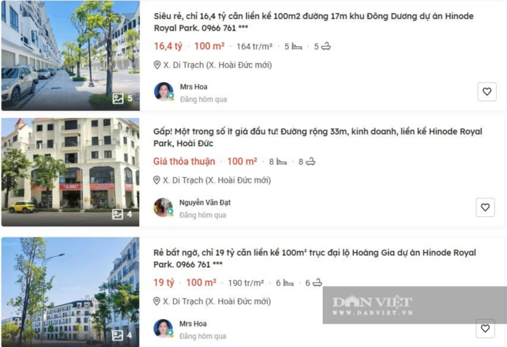 Biệt thự tại khu đô thị Lideco được rao bán từ 100 - 200 triệu đồng/m2.