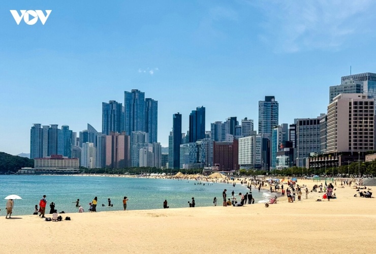 Bãi biển Haeundae tại thành phố Busan, Hàn Quốc