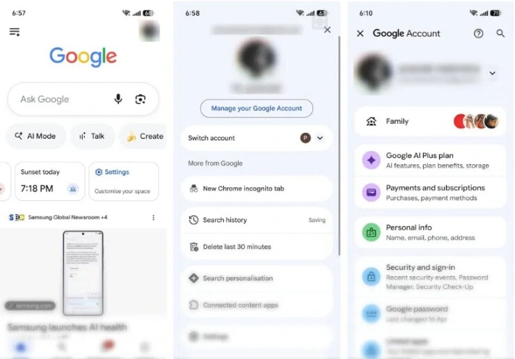 Mở ứng dụng Google trên điện thoại, chạm vào biểu tượng hồ sơ ở góc trên bên phải và chọn Manage your Google Account. Đăng nhập nếu được yêu cầu.