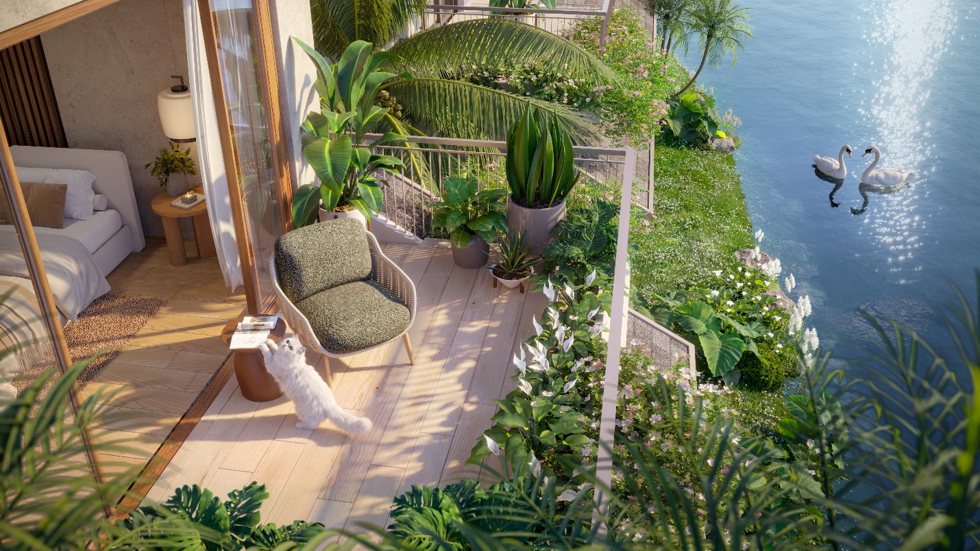 Thiết kế khoáng đạt, gần gũi thiên nhiên tại biệt thự đảo The Palm Island