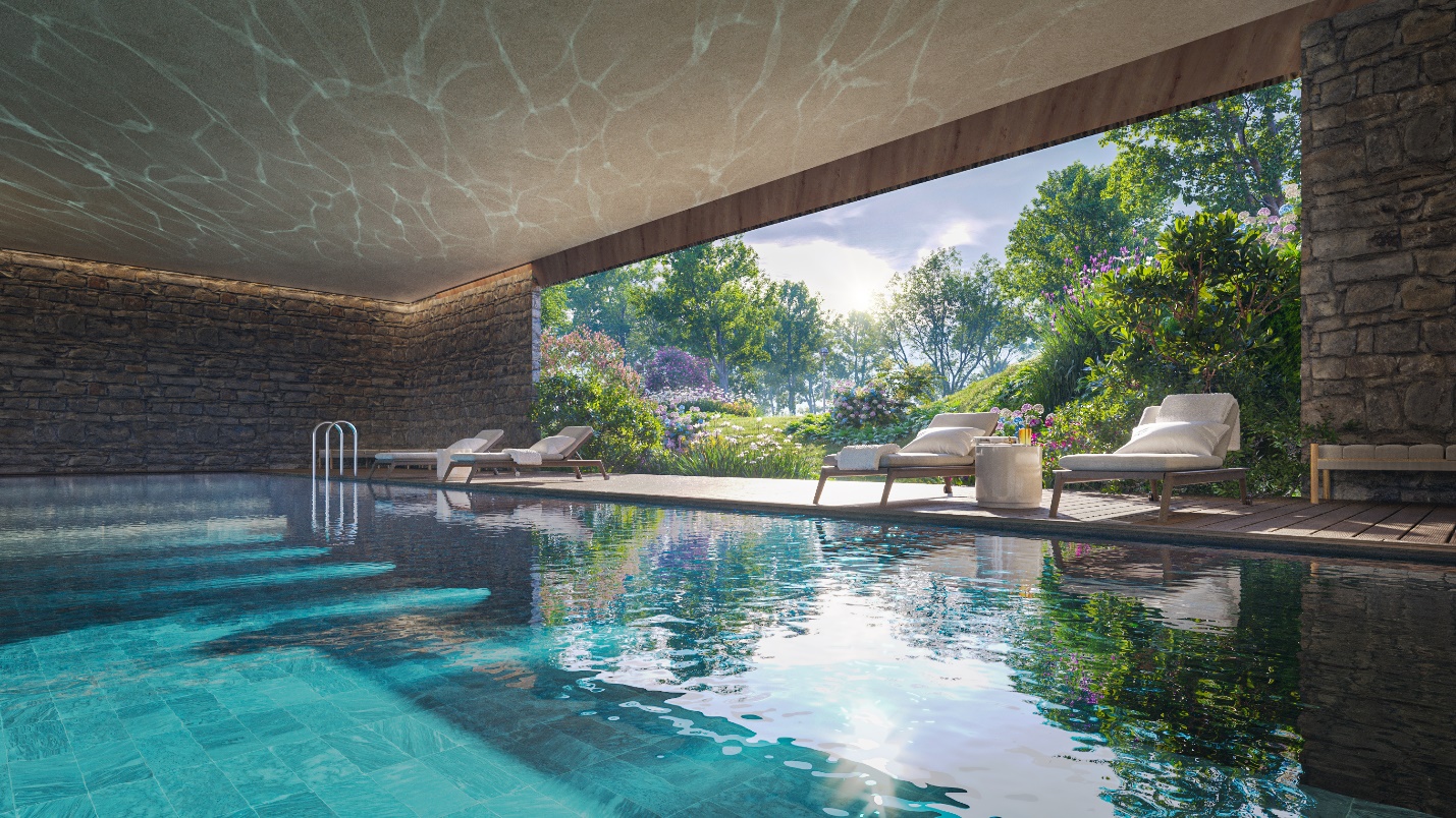 Bể bơi bốn mùa nằm trong Clubhouse phục vụ riêng cư dân The Palm Island, Đảo Châu Âu