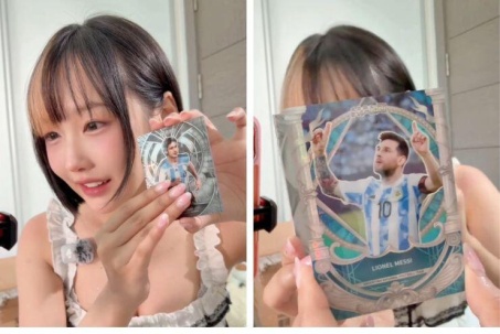 Nữ Tiktoker gần 4 triệu followers gây sốt với màn bóc thẻ bài săn chữ ký Messi
