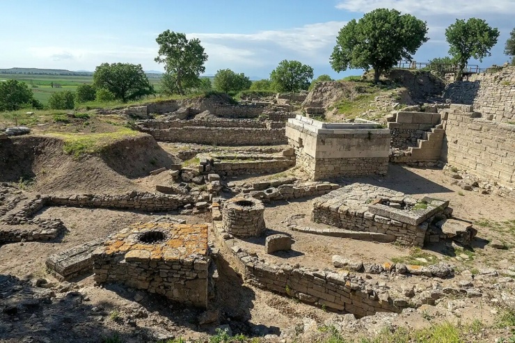 Di tích thành phố cổ Troy huyền thoại ở tỉnh Canakkale, Thổ Nhĩ Kỳ. (Ảnh: FSYLN/Getty Images)