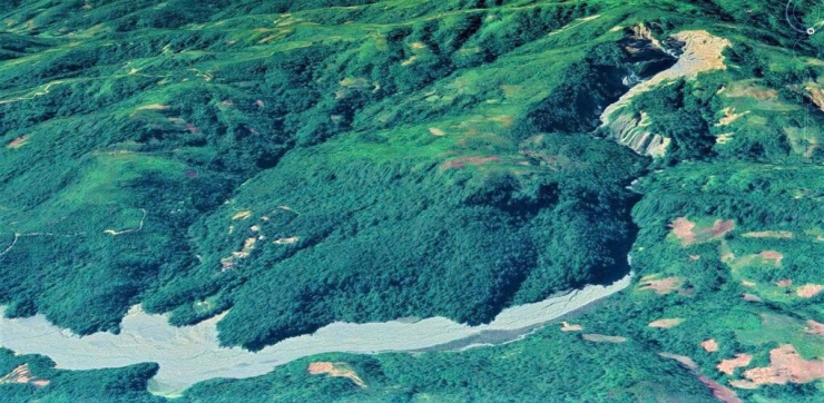 Vì trí dòng lũ đá ở Nậm Vời. Ảnh: Googlemaps