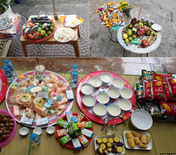 Bày lễ và cúng ngoài trời (đặt lễ trước cửa nhà hoặc nơi buôn bán). Không nên cúng xôi, gà. Khi trải tiền vàng ra mâm nên để đủ 4 hướng Đông, Tây, Nam, Bắc.