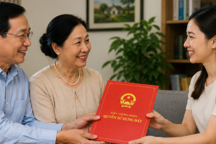 Sang tên sổ đỏ cho con: Kê khai thuế, lệ phí, đăng ký biến động đất đai như nào?