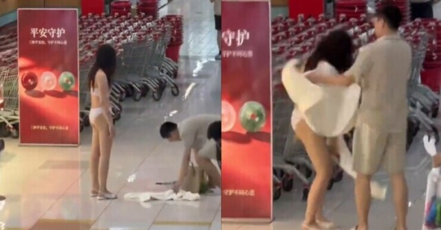 Dân mạng "đỏ mặt" với clip cô gái "trần như nhộng" ở trung tâm thương mại