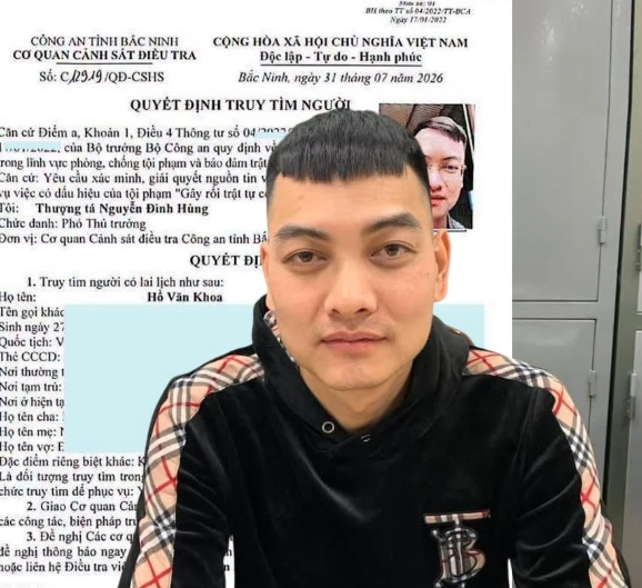 Hồ Văn Khoa và quyết định truy tìm người. Ảnh: CACC
